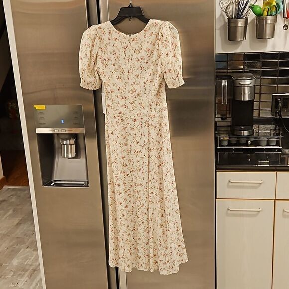 💕REFORMATION💕 Lacey Dress ~ Boheme Pink Micro-Floral Print 2 NWT - Picture 7 of 15